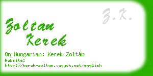 zoltan kerek business card