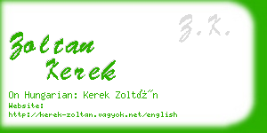 zoltan kerek business card